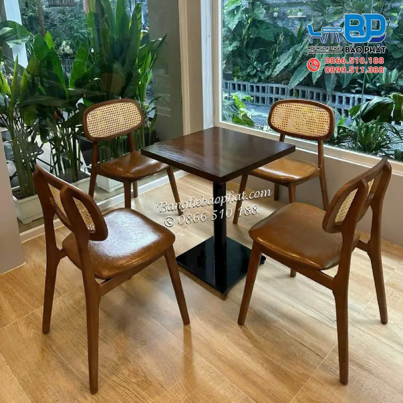 Bàn ghế nhà hàng chay phong cách nhẹ nhàng, tinh tế