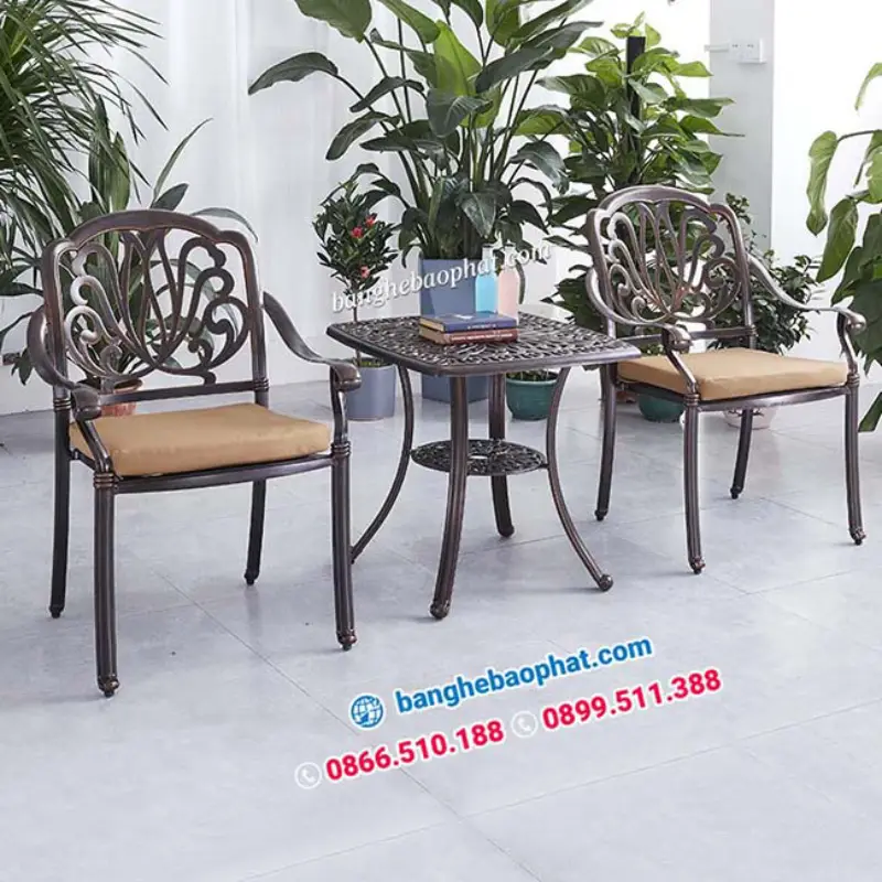 Top 10 Mẫu Bàn Ghế Nhôm Đúc Cho Biệt Thự Tân Cổ Điển Đẹp, Sang Trọng 14 Bàn ghế nhôm đúc cho biệt thự tân cổ điển BGNDBP006A nhập khẩu