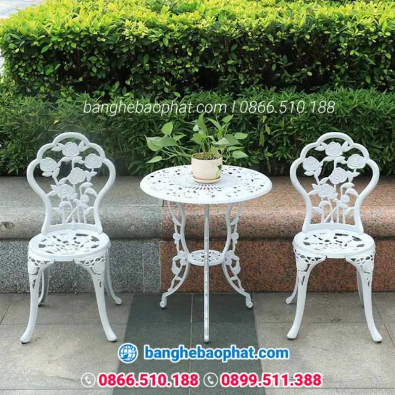 Top 10 Mẫu Bàn Ghế Nhôm Đúc Cho Biệt Thự Tân Cổ Điển Đẹp, Sang Trọng 16 Bàn ghế nhôm đúc cho biệt thự tân cổ điển sân vườn BGNDBP011