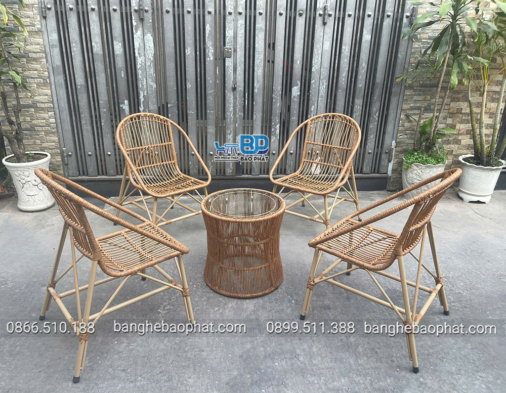 Bàn ghế nhựa giả mây BGNGMBP093 6 Bàn ghế nhựa giả mây BGNGMBP093