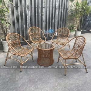 Bàn ghế nhựa giả mây BGNGMBP093