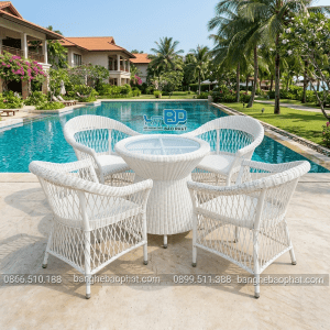 Bàn ghế nhựa giả mây BGNGMBP095