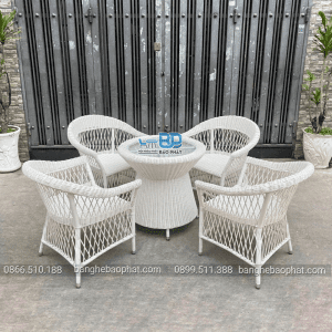 Bàn ghế nhựa giả mây BGNGMBP095