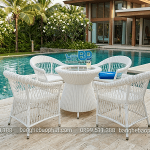 Bàn ghế nhựa giả mây ngoài trời BGNGMBP095