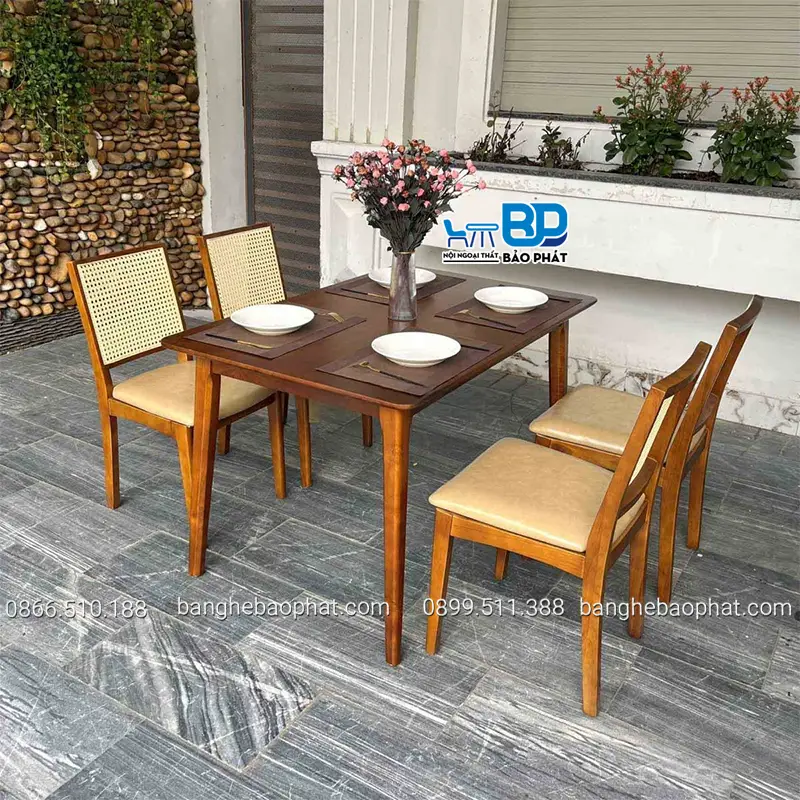 Bàn ghế quán chay trẻ trung, sáng tạo