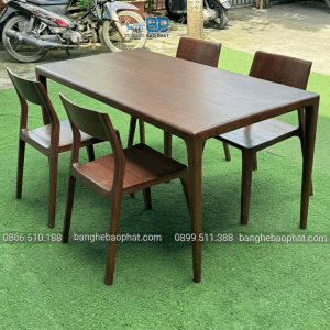 Bộ bàn ghế ăn bằng gỗ 4 ghế november bàn neva