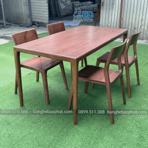 Bộ bàn ghế ăn bằng gỗ 4 ghế november bàn neva