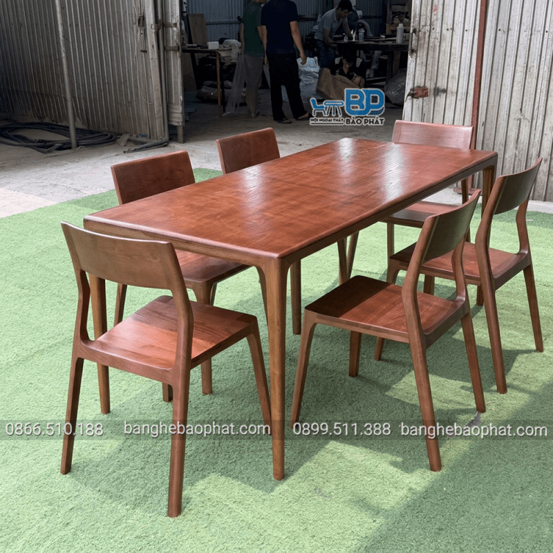 Bộ bàn ghế ăn bằng gỗ ghế november bàn neva