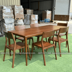 Bộ bàn ghế ăn bằng gỗ ghế november bàn neva