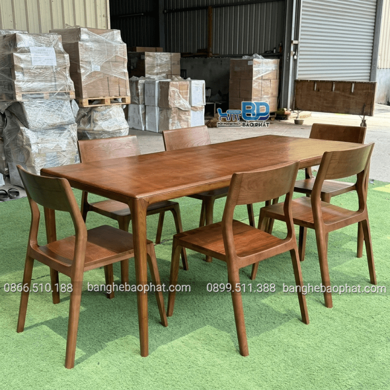 Bộ bàn ghế ăn bằng gỗ ghế november bàn neva