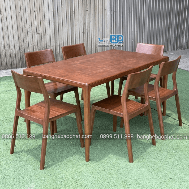 Bộ bàn ghế ăn bằng gỗ ghế november bàn neva