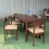 Bộ bàn ghế ăn gỗ nệm 6 ghế lưng gỗ