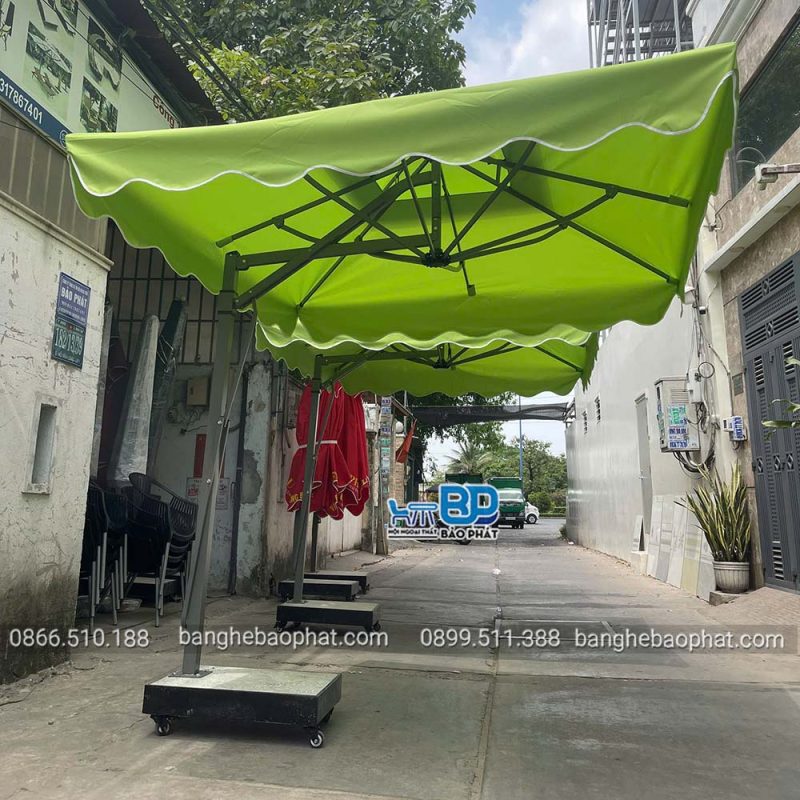 Dù che nắng lệch tâm vuông 2.5 mét màu xanh đọt chuối 21 Dù che nắng lệch tâm 2.5 mét màu xanh đọt chuối