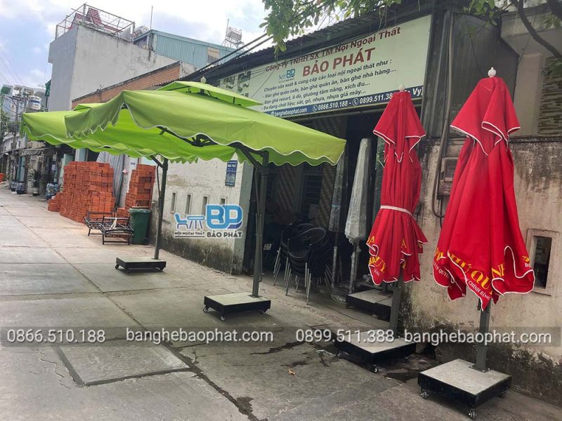 Dù che nắng lệch tâm vuông 2.5 mét màu xanh đọt chuối 23 Dù che nắng lệch tâm 2.5 mét màu xanh đọt chuối