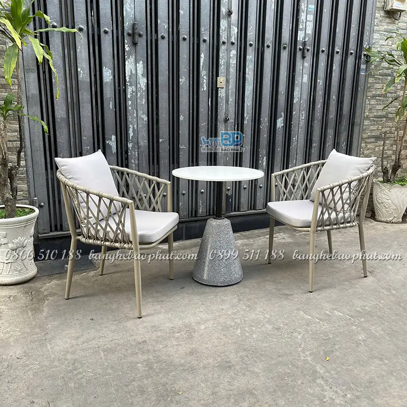 Ghế ban công khung nhôm đan dây dù