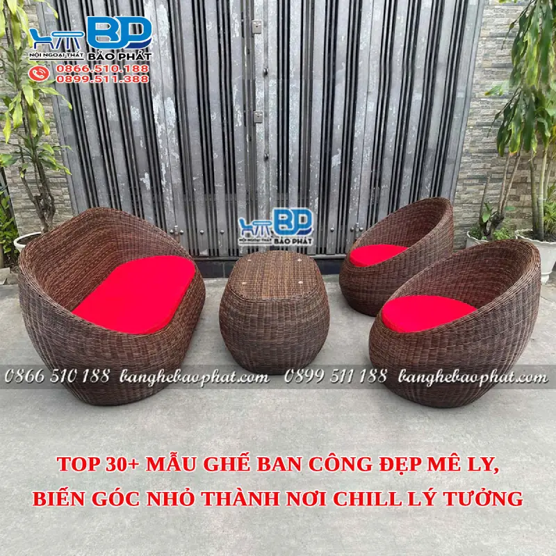 Top 30+ mẫu ghế ban công đẹp mê ly, biến góc nhỏ thành nơi chill lý tưởng