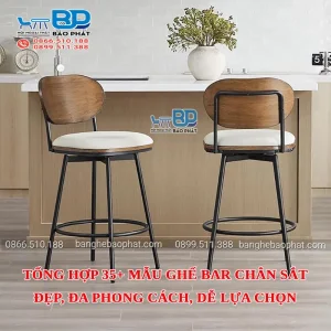 Tổng hợp 35+ mẫu ghế bar chân sắt đẹp, đa phong cách, dễ lựa chọn