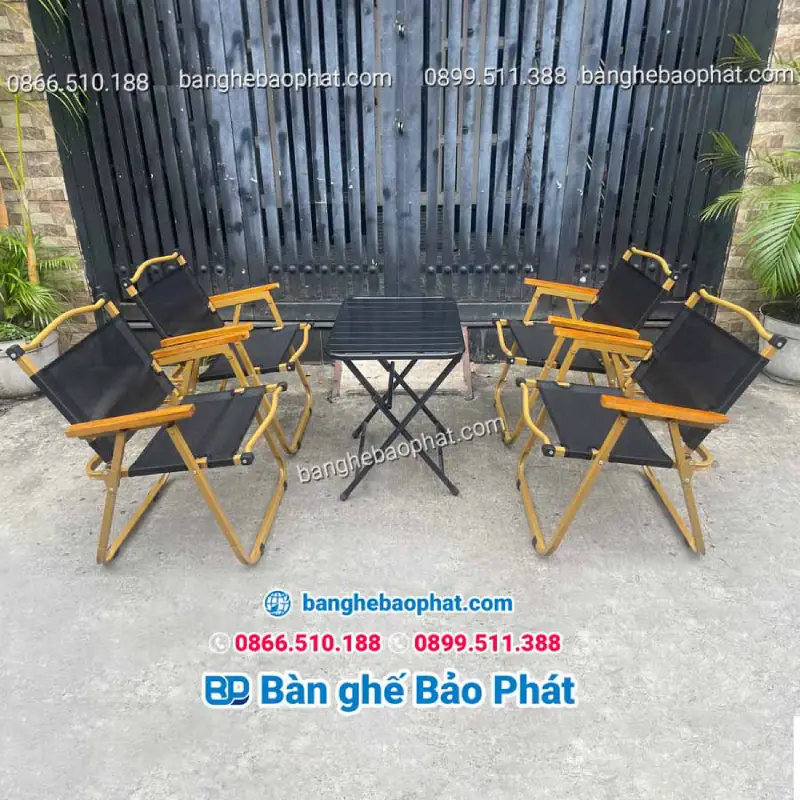 Ghế lưới cafe khung sắt tay gỗ