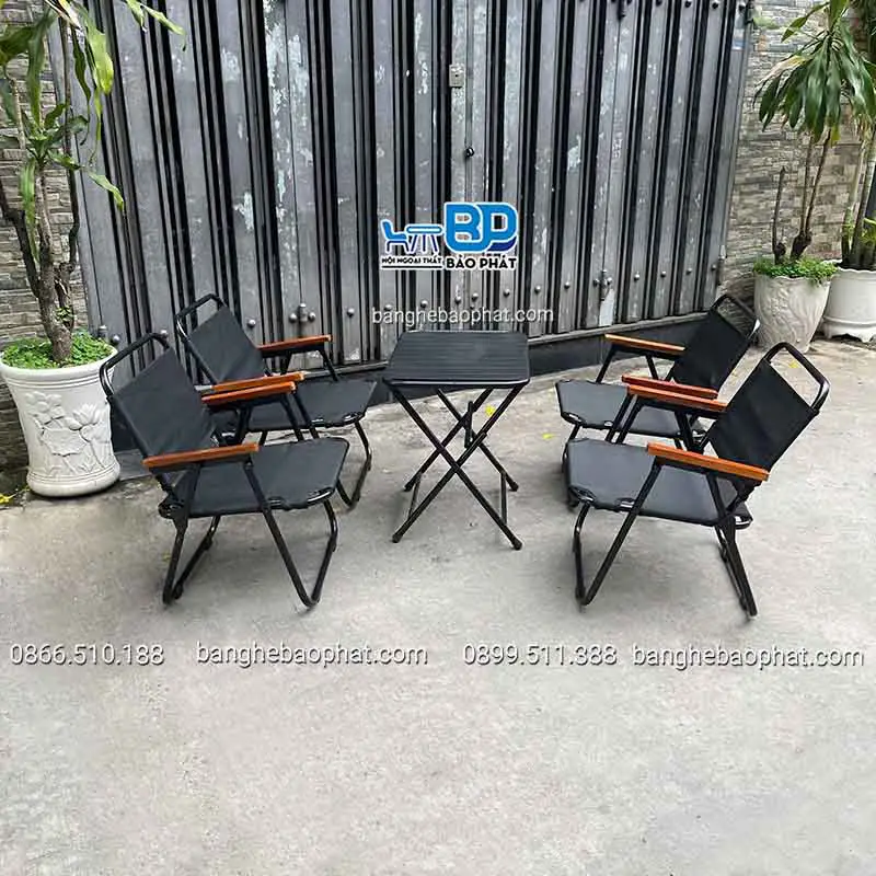 Ghế lưới cafe xếp gọn khung sắt mặt lưới