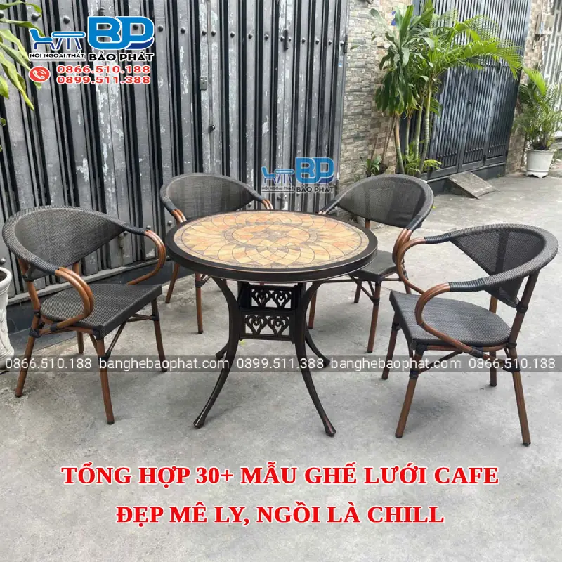 Tổng hợp 30+ mẫu ghế lưới cafe đẹp mê ly, ngồi là chill
