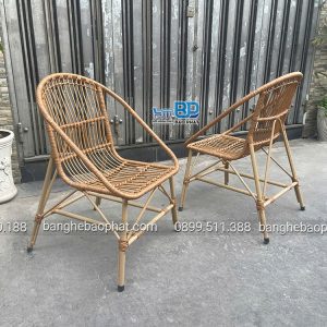 Bàn ghế nhựa giả mây BGNGMBP093 11 ghế nhựa giả mây BGNGMBP093