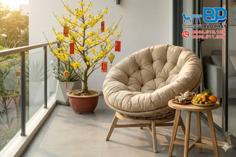 Ghế Papasan khung gỗ bền bỉ phù hợp với nhiều không gian