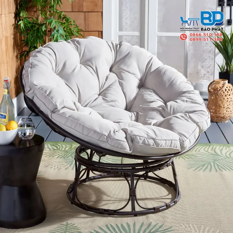 Ghế Papasan nhựa giả mây chống nước và chịu nhiệt tốt