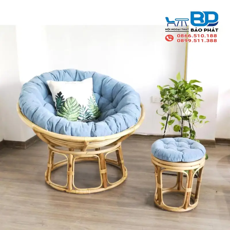 Ghế Papasan từ mây tự nhiên đẹp mắt