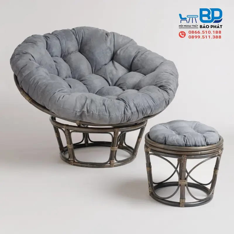 Ghế thư giãn tròn kết hợp nệm êm ái