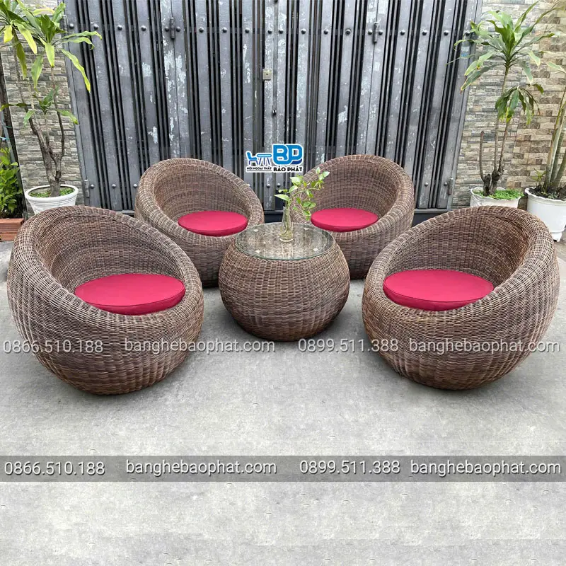 Ghế thư giãn tròn mây nhựa
