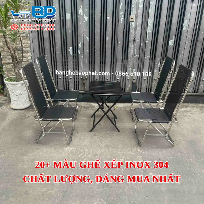 20+ mẫu ghế xếp inox 304 chất lượng, đáng mua nhất [timect]