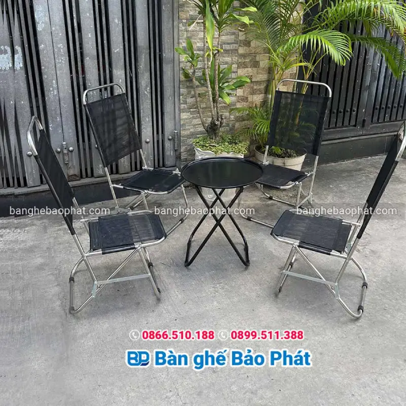 Ghế xếp inox lưng cao