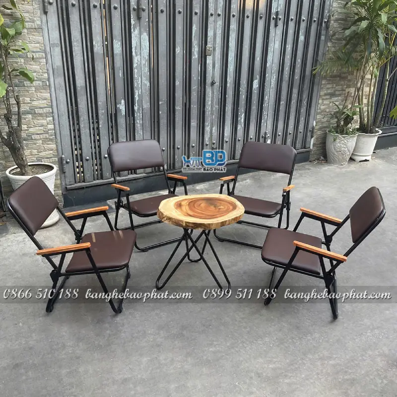 Ghế xếp mini khung sắt bọc nệm