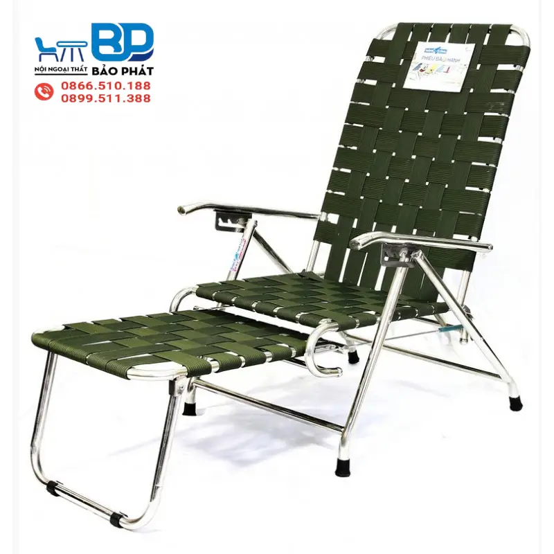 Ghế xếp nằm ngủ vải dù khung inox bền bỉ