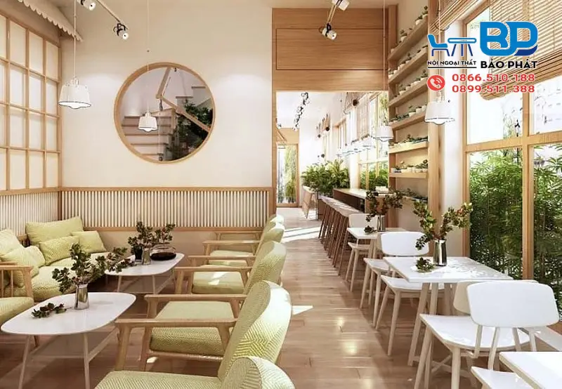 Không gian ấn tượng từ thiết kế quán cafe nhà ống thông minh