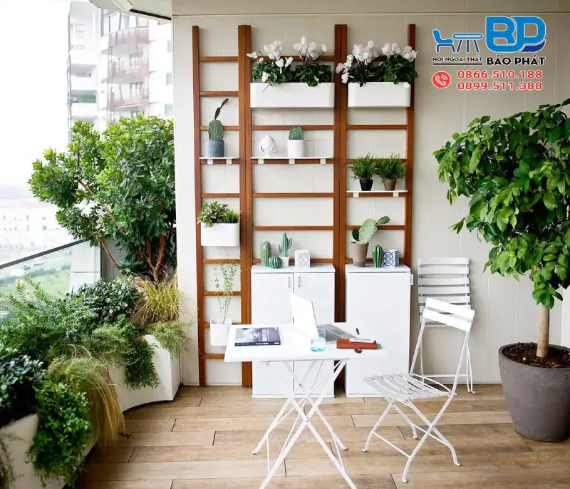 Không gian ban công phong cách đồng quê ấn tượng