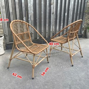 Bàn ghế nhựa giả mây BGNGMBP093 10 kích thước ghế nhựa giả mây BGNGMBP093