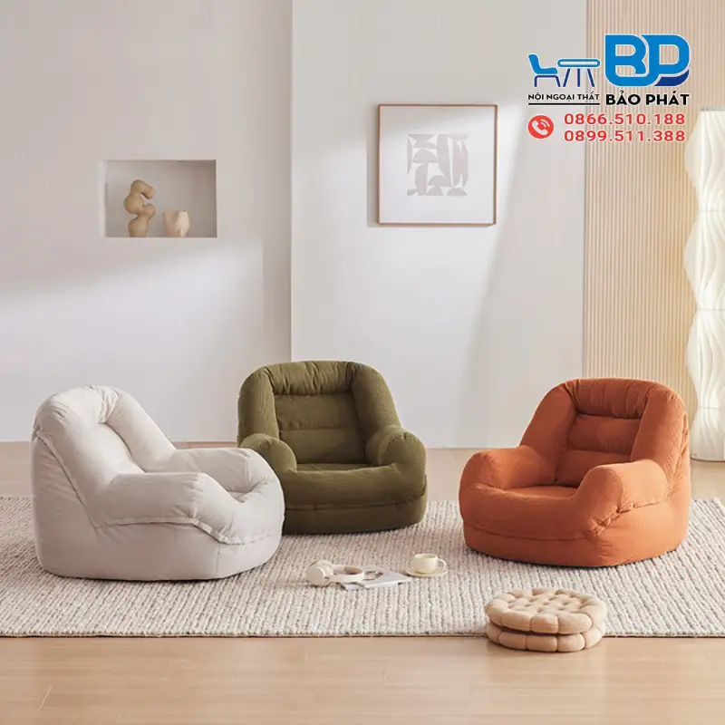 Mẫu sofa lười dáng tựa lưng mang lại cảm giác thoải mái