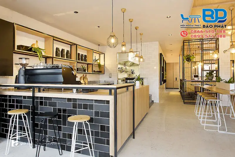 Quầy pha chế quán cafe nên đảm bảo gọn gàng, sạch sẽ