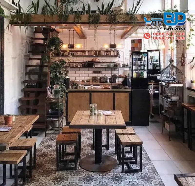 Thiết kế quán cafe bình dân phong cách tối giản