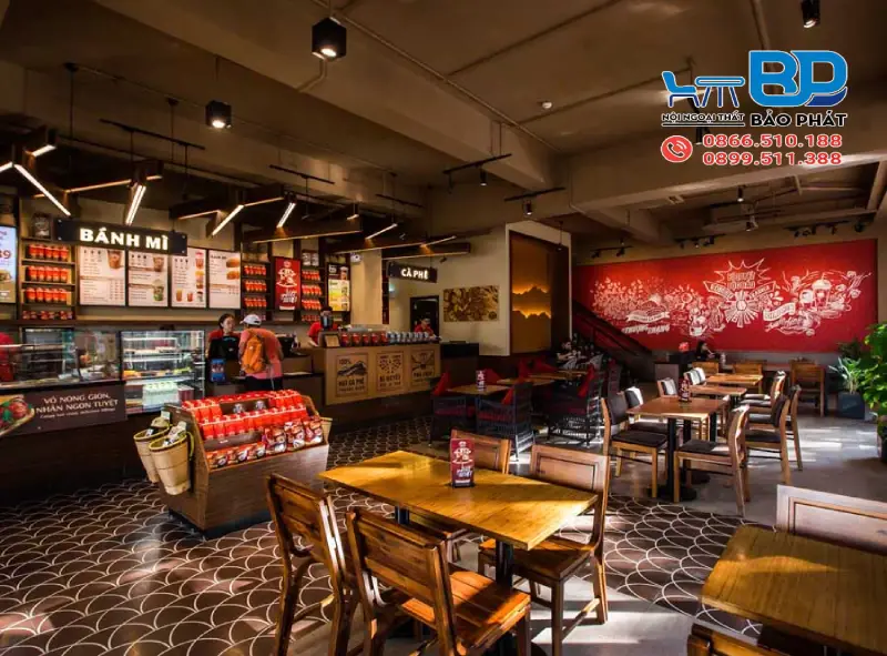 Thiết kế quán cafe Highland ấm cúng, dễ chịu