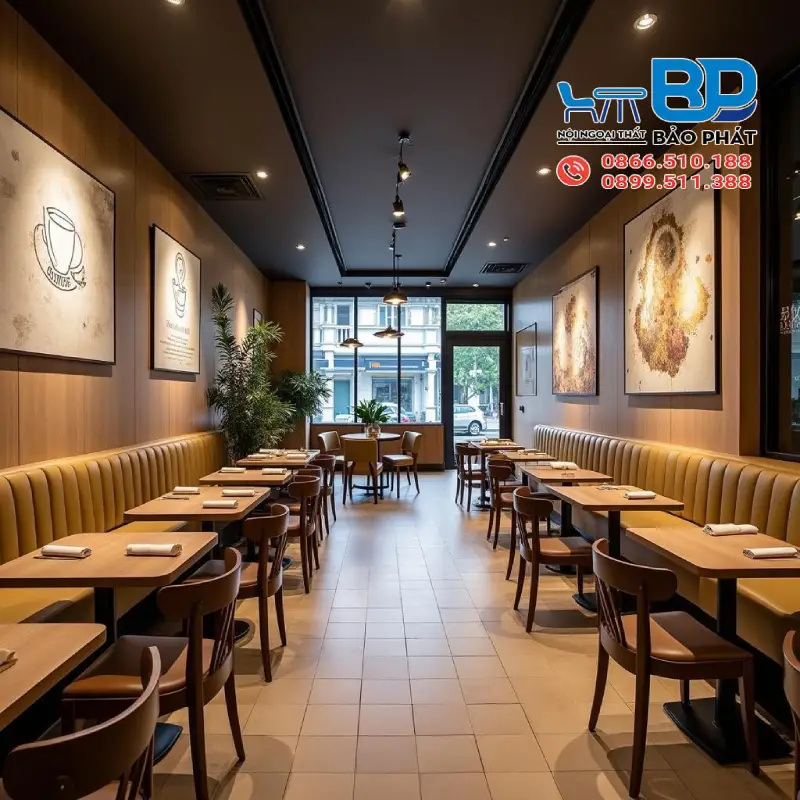 Thiết kế quán cafe Highland sang trọng, tối giản