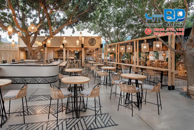 Thiết kế quán cafe không gian mở