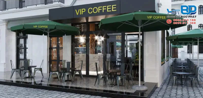 Thiết kế quán cafe mặt tiền 5m phong cách công nghiệp