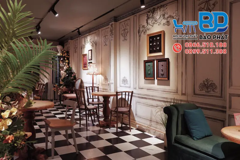 Thiết kế quán cafe phong cách vintage kiểu Châu Âu cổ điển