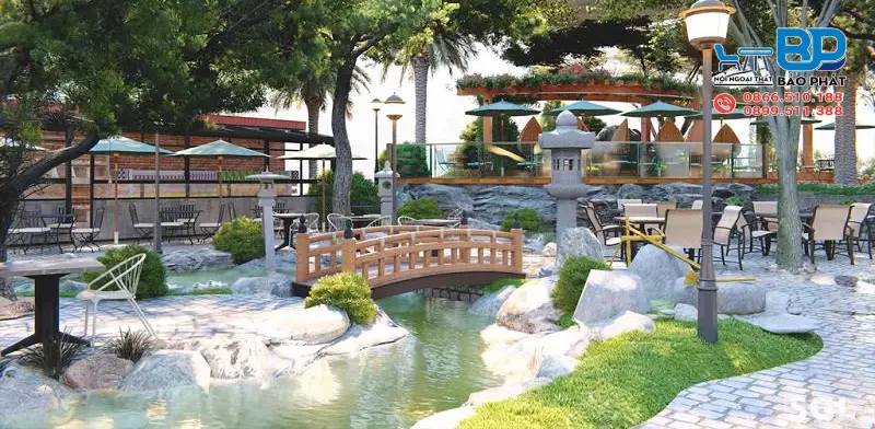 Mẫu thiết kế sân vườn kết hợp tiểu cảnh nước