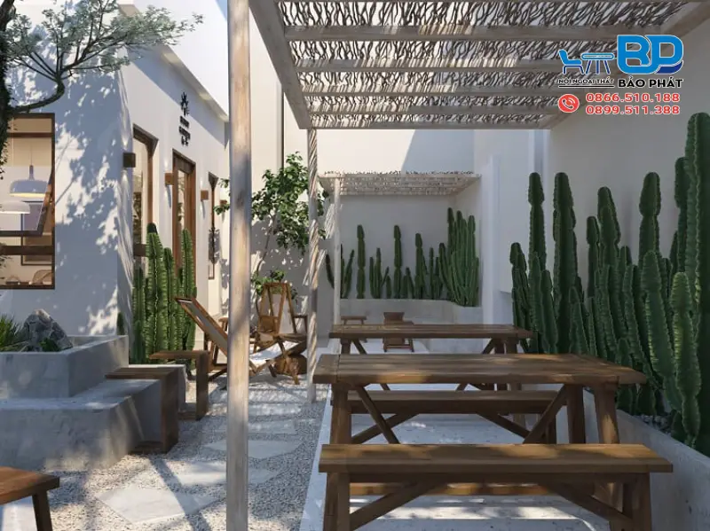 Thiết kế quán cafe sân vườn diện tích nhỏ cần tối ưu hóa không gian