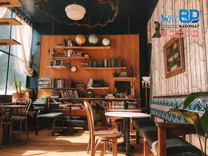 Trang trí quán cafe bình dân với các vật dụng cũ