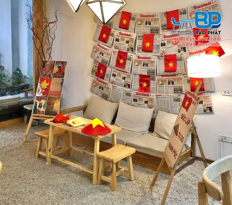Trang trí quán cafe với góc check-in tối giản
