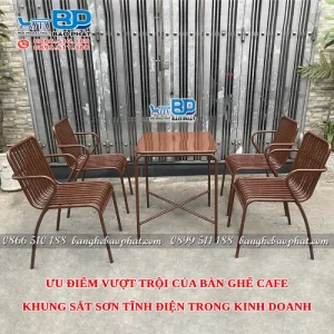 Ưu điểm vượt trội của bàn ghế cafe khung sắt sơn tĩnh điện trong kinh doanh